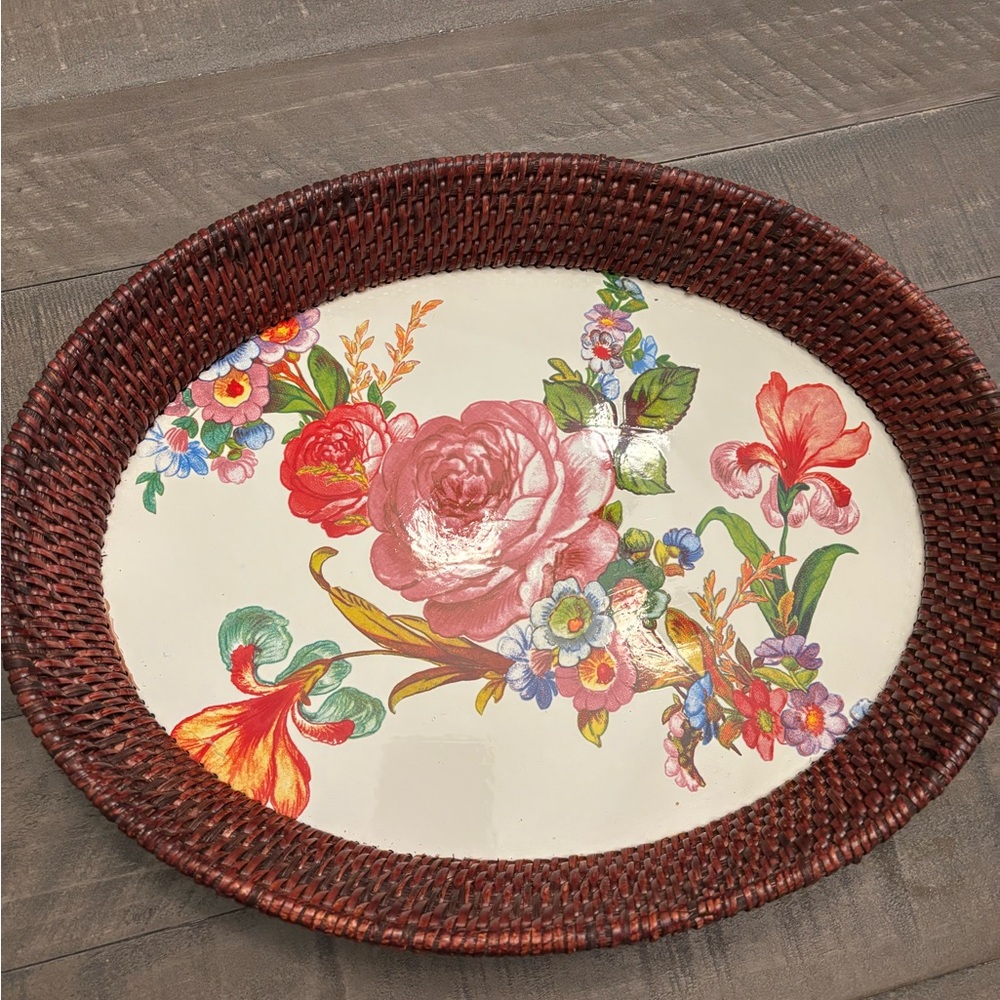 Mackenzie - Childs Rattan Serving Tray